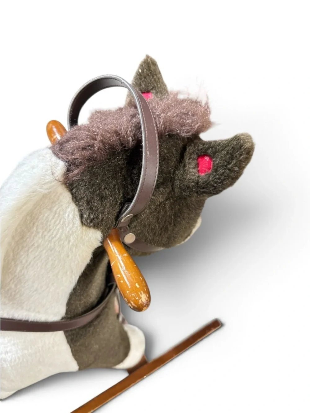 Vintage 1996 Chrisha Playful Plush Neighing Battery Operated Rocking Horse